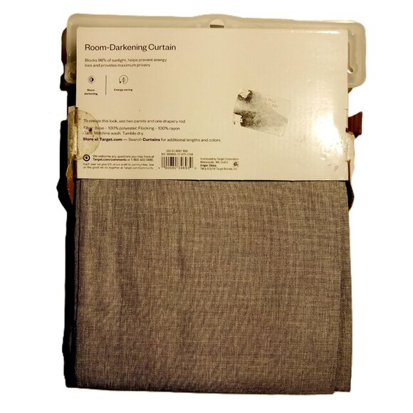 42" x 84" Room Darkening Heathered Gray Window Curtain Panel Rod Pocket NEW - Picture 5 of 8